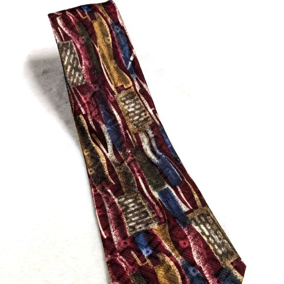 Vintage Men's 100% Silk Tie  - Abstract Motif   - Made in Italy - Picture 8 of 11